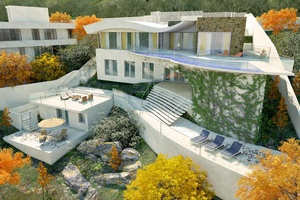 Stunning modern style villa with sea views